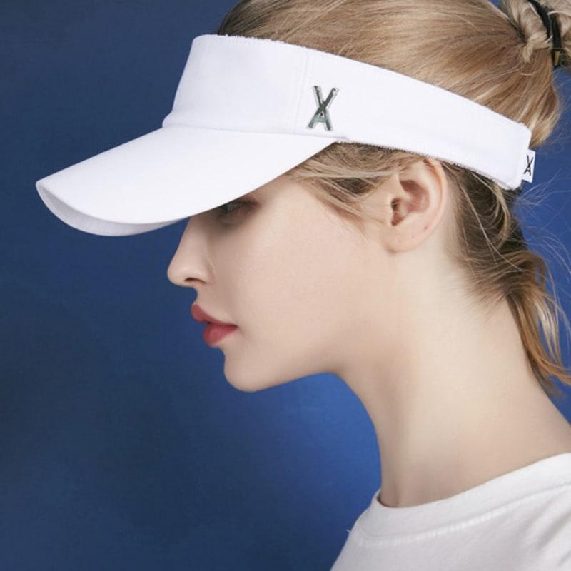 

VARZAR Кепка от солнца оверсайз с логотипом-заклепкой Белая FREE