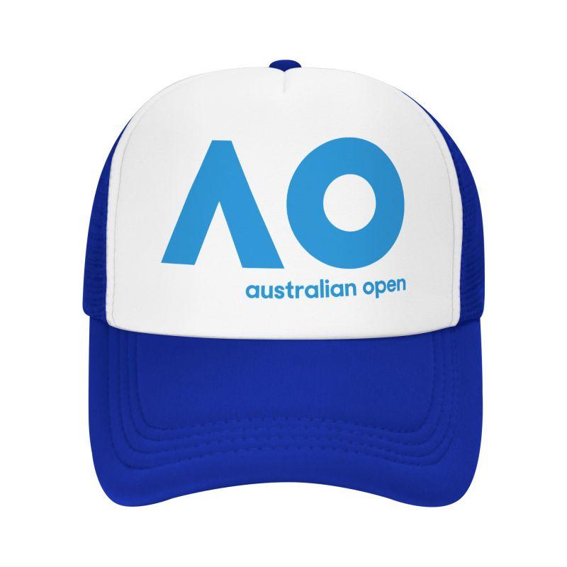 Australian Open AO Print Mesh Baseball Cap Summer Breathable Sun Visor Hats Unisex Adjustable Snapback Caps Trucker Hat