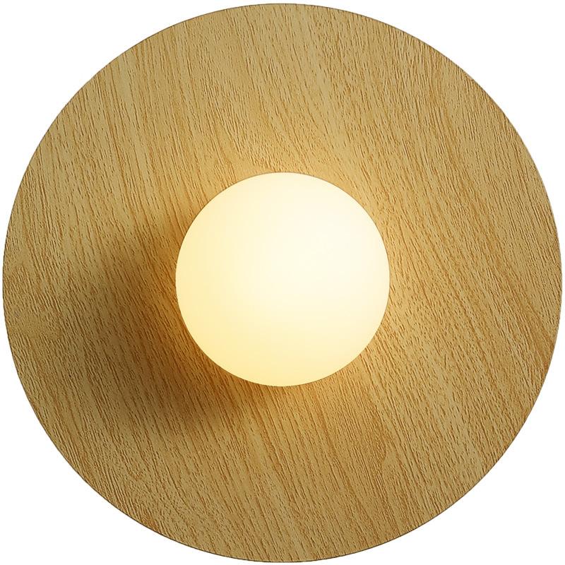 Nordic Wall Lamp Bedroom Bedside Lamp Modern and Simple Creative LED Wood Entrance Hallway Living Room Sofa Wall Lamp Atmosphere