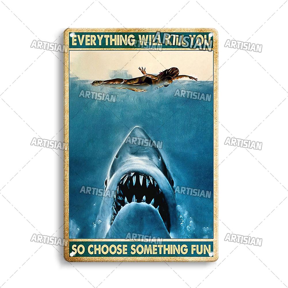 Artisian Swimming Metal Sign Diving Tin Plate Sport Decorative Plaque Ocean Funny Wall Decor Garage Bar Pub Club Hotel Cafe