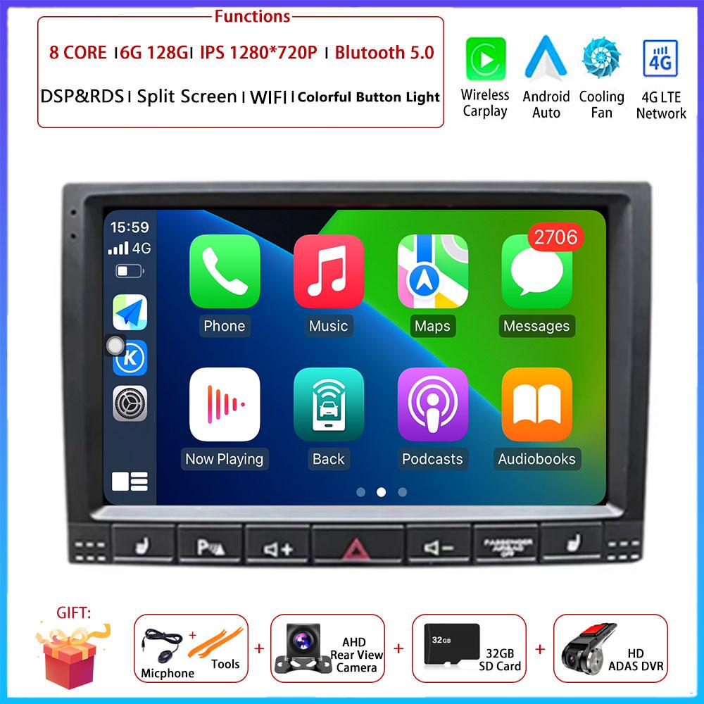 9"4G Android OS For Volkswagen VW Touareg 2002 - 2012 Car Radio Stereo Multimedia Video GPS Navigation Player QLED Screen BT 5.0