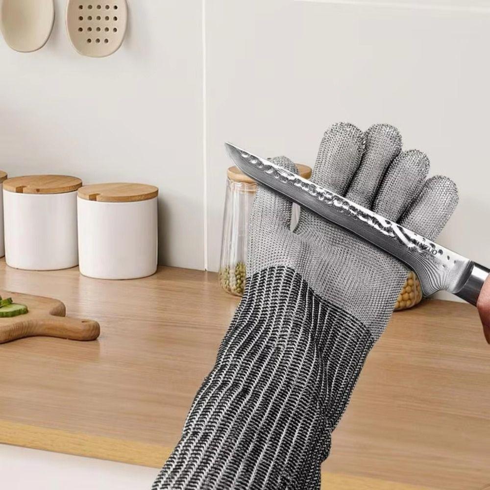 Safety Anti-cut Gloves with Arm Protection Cutting Accessories Extended Gloves Meat Cutting