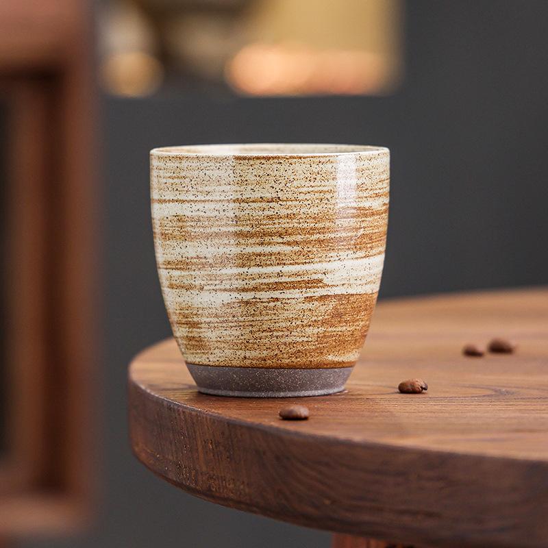 Retro Ceramic Coffee Cup Hand Brewed American Latte Latte Flower Cup Coarse Pottery Water Cup Creative Teacup