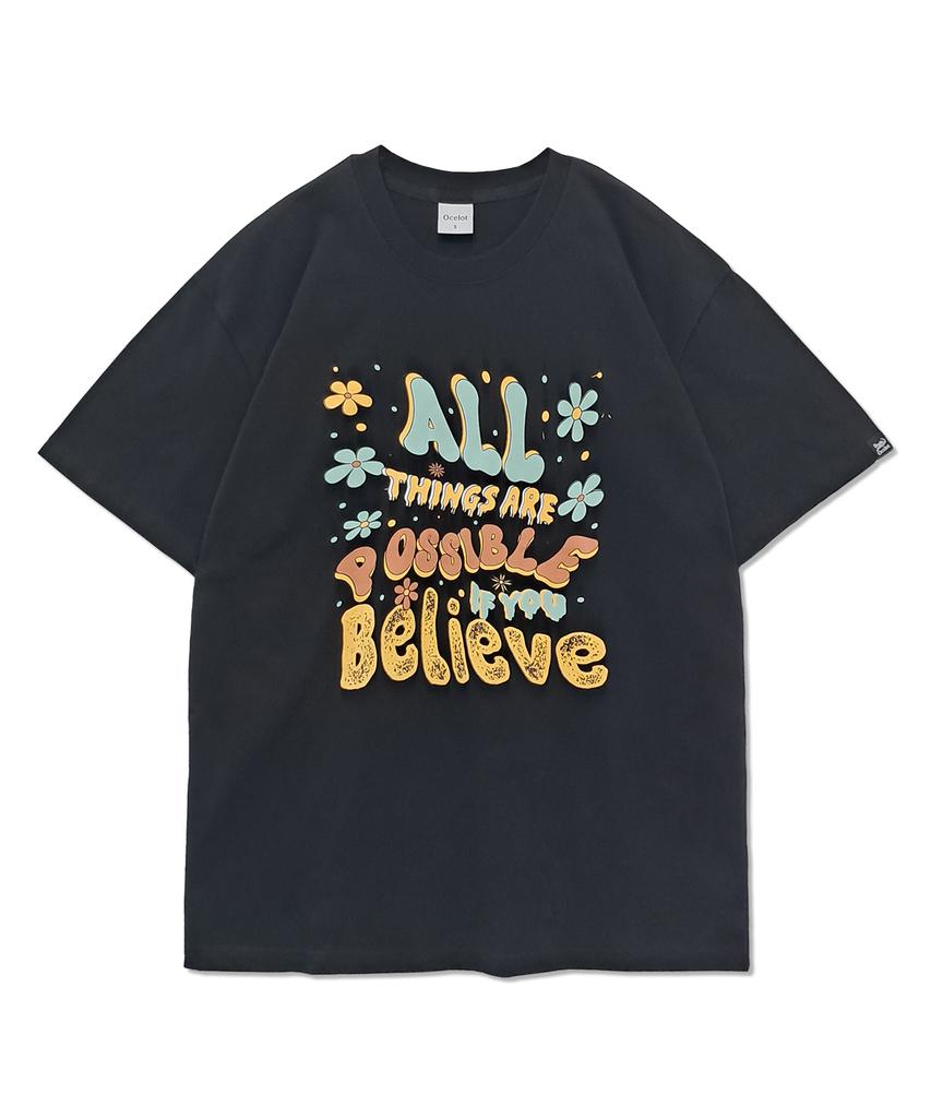 Osillos C81 Color Doodling Oversized Short Sleeve T-Shirt_Black