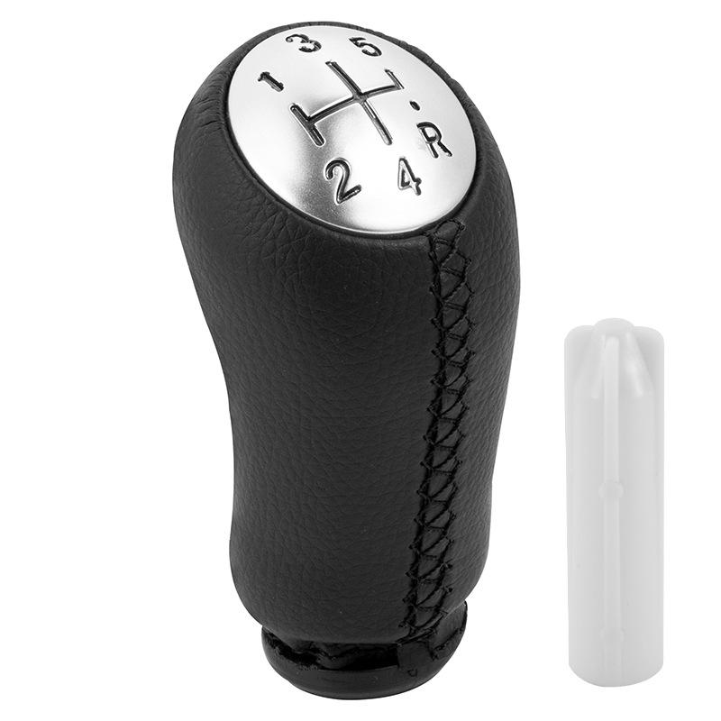Gear shift head suitable for Renault Koleos car matte silver 5-speed leather shift knob