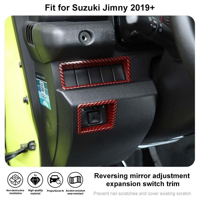 Autocolante de acoperire de decorare a comutatorului de extensie pentru reglarea oglinzii inverse pentru Suzuki Jimny 2019 în sus Accesorii de interior ABS