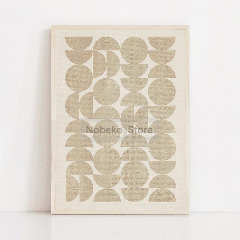 Impressões Minimalistas Modernas Pintura em Tela Bege Cores Neutras Simples Pôster de Arte Mid-Century Arte de Parede Imagens Decoração de Sala de Casa