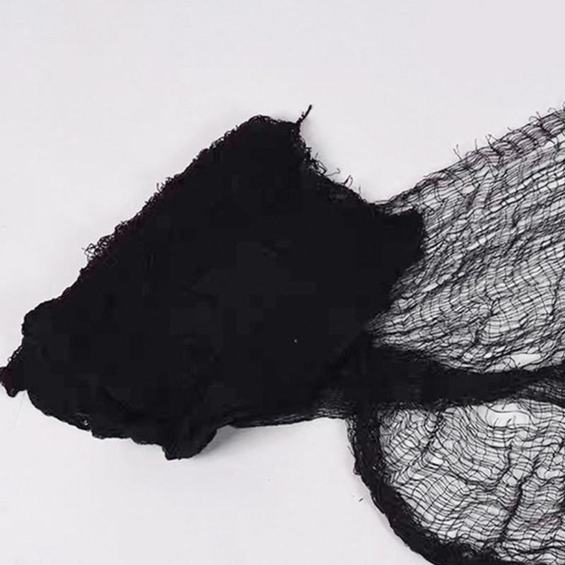 Torn Black Gauze Fabric For Halloween Haunting House Scary Party Decoration Horror Theme DIY Adjustable Efficient Cloth
