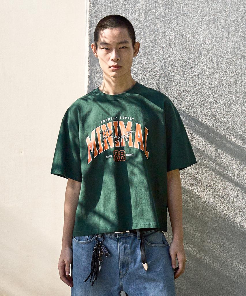 MINIMALPROJECT 88 Arch Logo Oversized Short Sleeve T-Shirt Mst150C [Green]
