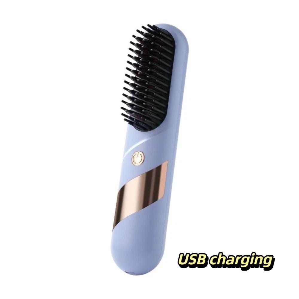 Portable Hair Styling Brush Wireless 2 In 1 Styling Tool Hair Straightener On The Go