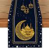 Thickened Ramadan Table Runner Vintage Decorative Dining Table Flag Castle Lantern Pattern Islamic Table Runner Table Protection