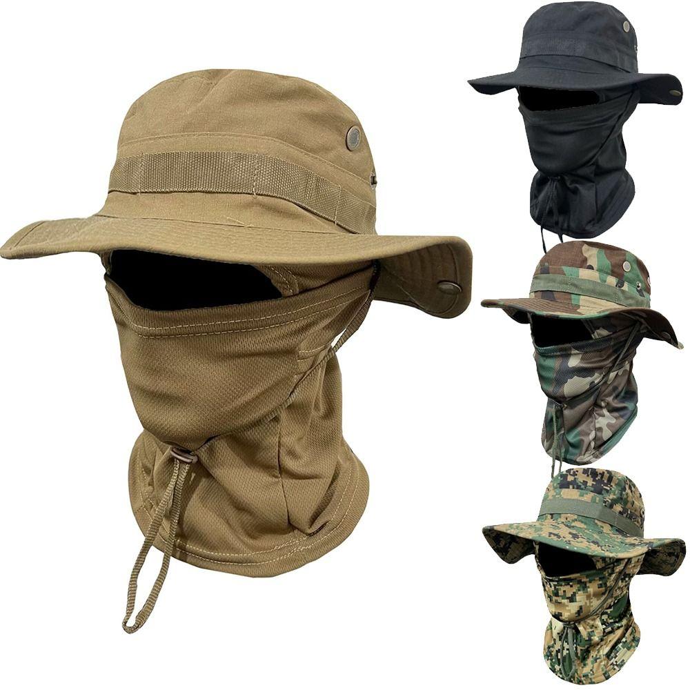 Fashion UV Protection Balaclava Hat UPF 50+ Face Cover Sun Hat Large Casual Bucket Hat Hiking