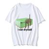 Humorvolles Ich esse Gipskarton Absurdes Meme Unisex T-Shirt Baumwolle Tee Unisex Oversized Locker Frühling Sommer Streetwear Oberteil Neuheit Kleidung