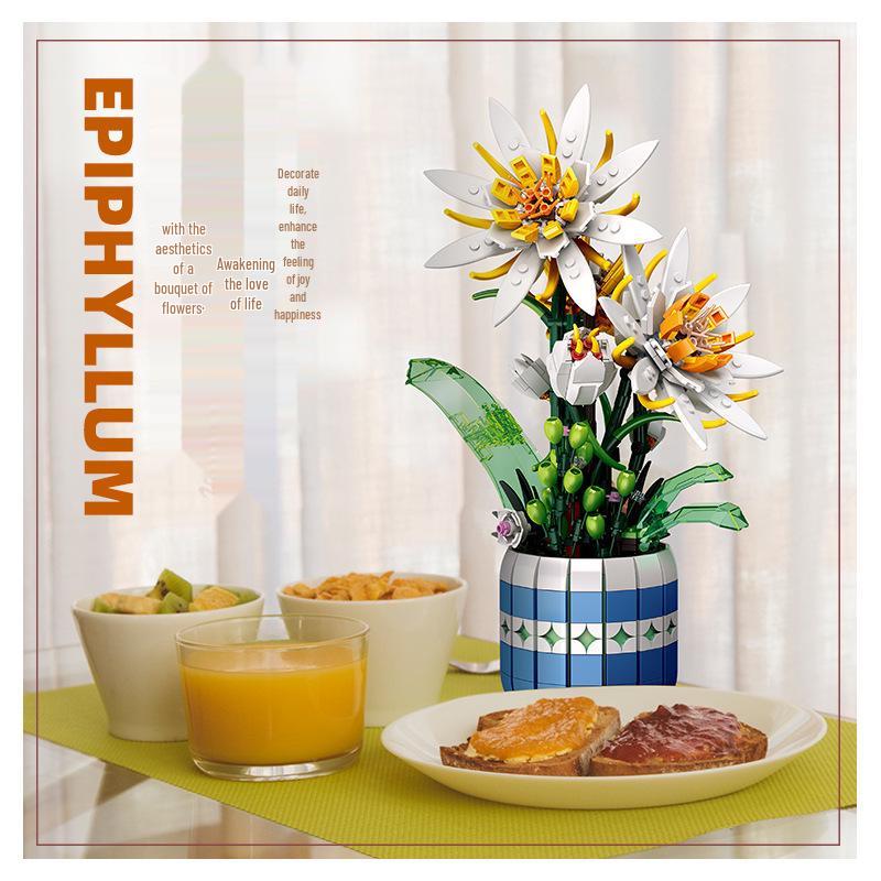 Eternal Flower Bouquet Building Blocks Pendant Compatible with LEGO DIY Ornaments Model Toys