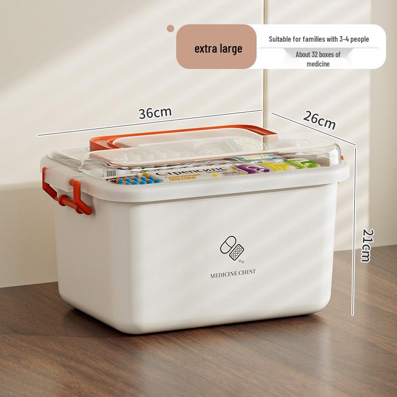 Extra Large Multi-Layer Medicine Storage Box for Family and Kids' First Aid