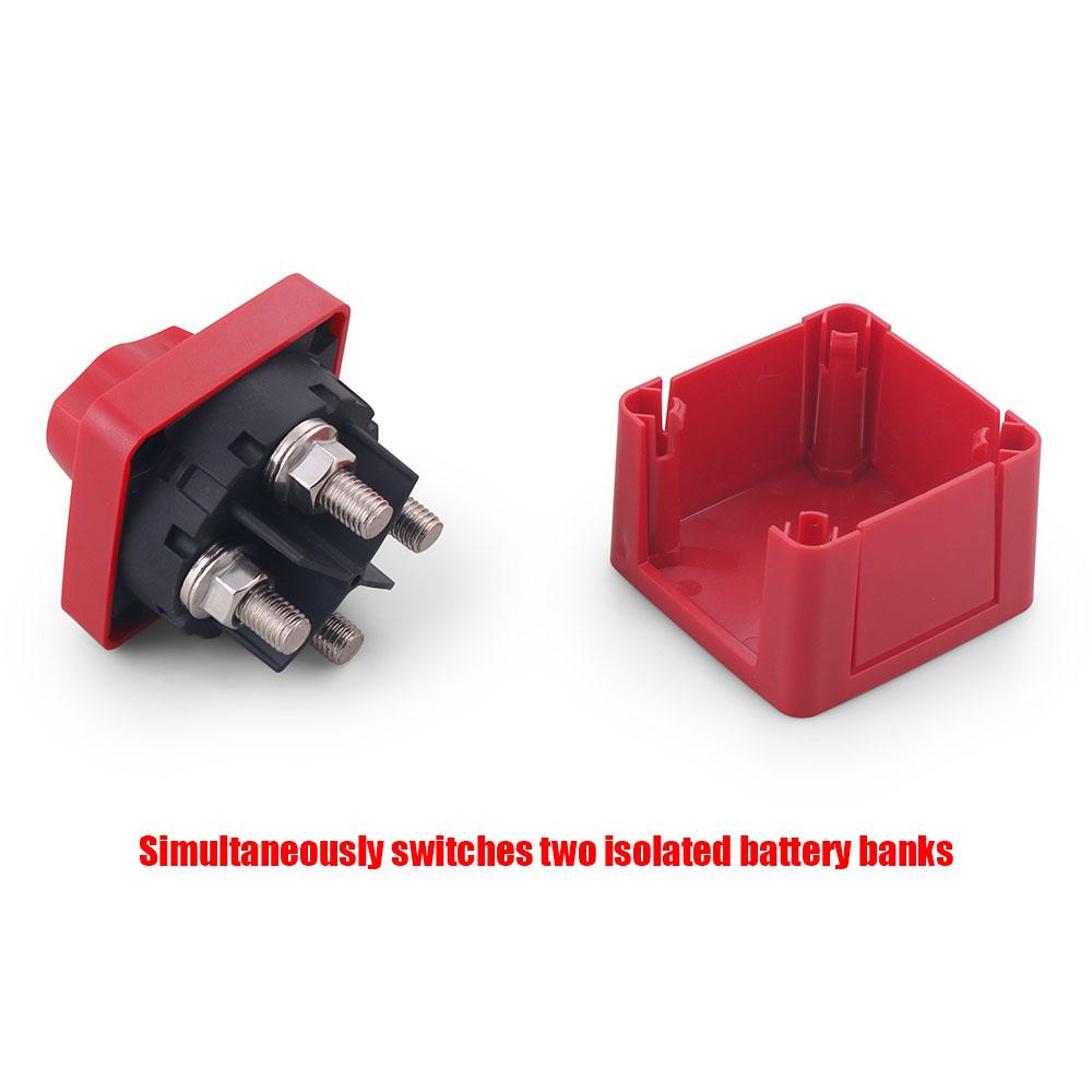 Battery Circuit Cutter 2 Position Dual 32V DC 300A Marine Isolator Disconnect Rotary Switch for Camper RV TrucK Boat