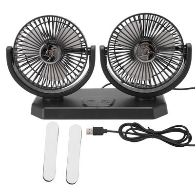 Ventilateur électrique à double tête 12V Double contrôle 3 vitesses Vent fort Chargement USB Ventilateur de refroidissement pour voiture pour