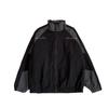 Men's Spring and Autumn Models Loose Plus Size Retro Colour Collision Splicing Stand-up Collar Jacket Casual Sports Coat