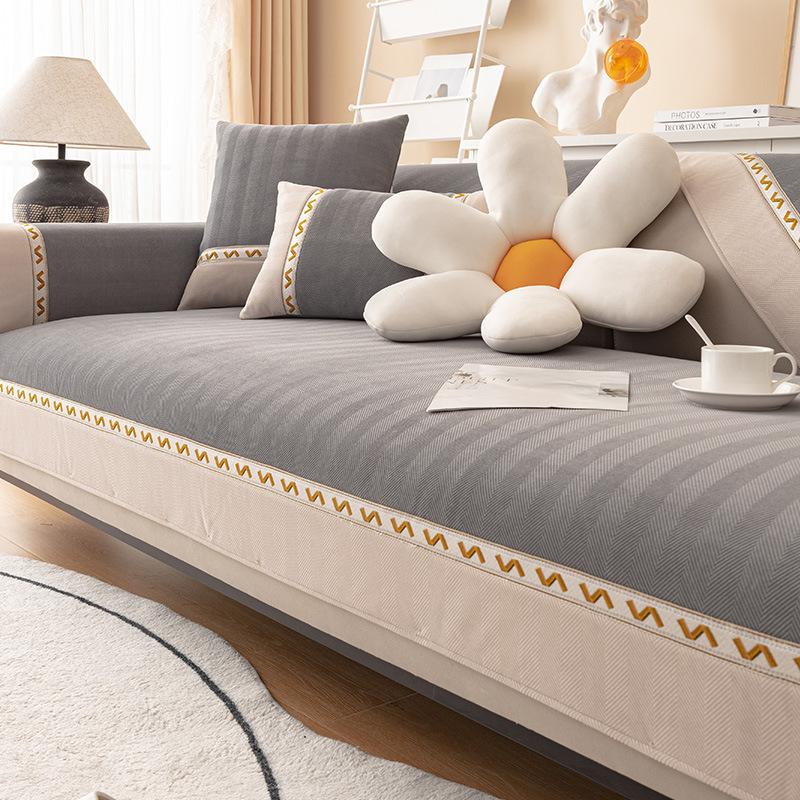 

Летняя подушка для дивана, универсальная синельная подушка, современный простой тканевый нескользящий высококачественный чехол для дивана, чехол 70*70