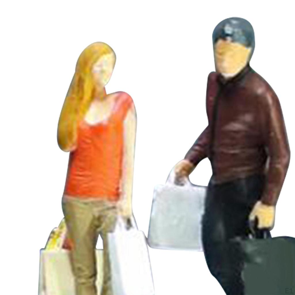 1/87 Diorama Figure Miniature Model Realistic Handpainted Shopping Figurines Dollhouse Decor for