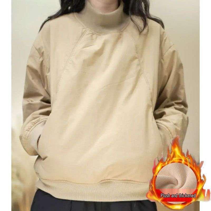 

Женская хлопковая куртка в стиле худи, однотонная, с флисовой подкладкой, для осени/зимы M