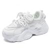 Fashion Thick Heel Round Toe Sneakers Shoes Women Woven Women's Shoes Size 35 Low Boots Woman Sport Newest High Tech Sapatos