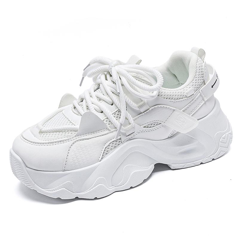 Fashion Thick Heel Round Toe Sneakers Shoes Women Woven Women's Shoes Size 35 Low Boots Woman Sport Newest High Tech Sapatos