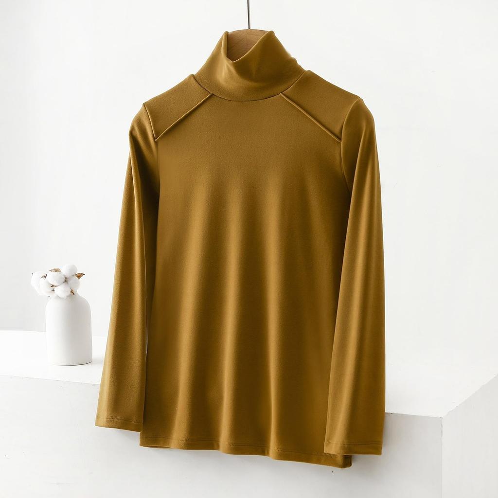 Women's Fashion Solid Colour Long Sleeve Fleece Thickened Top