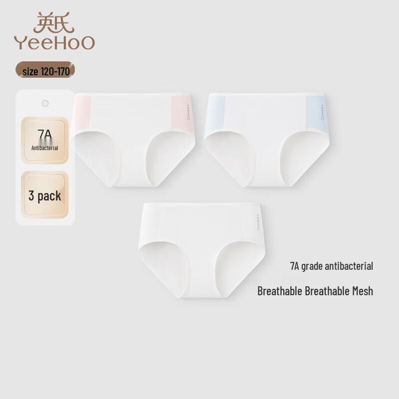YEEHOO 7A Antibacterial Mesh Girls  Briefs (3-Pack) 160cm (80-100 lbs)