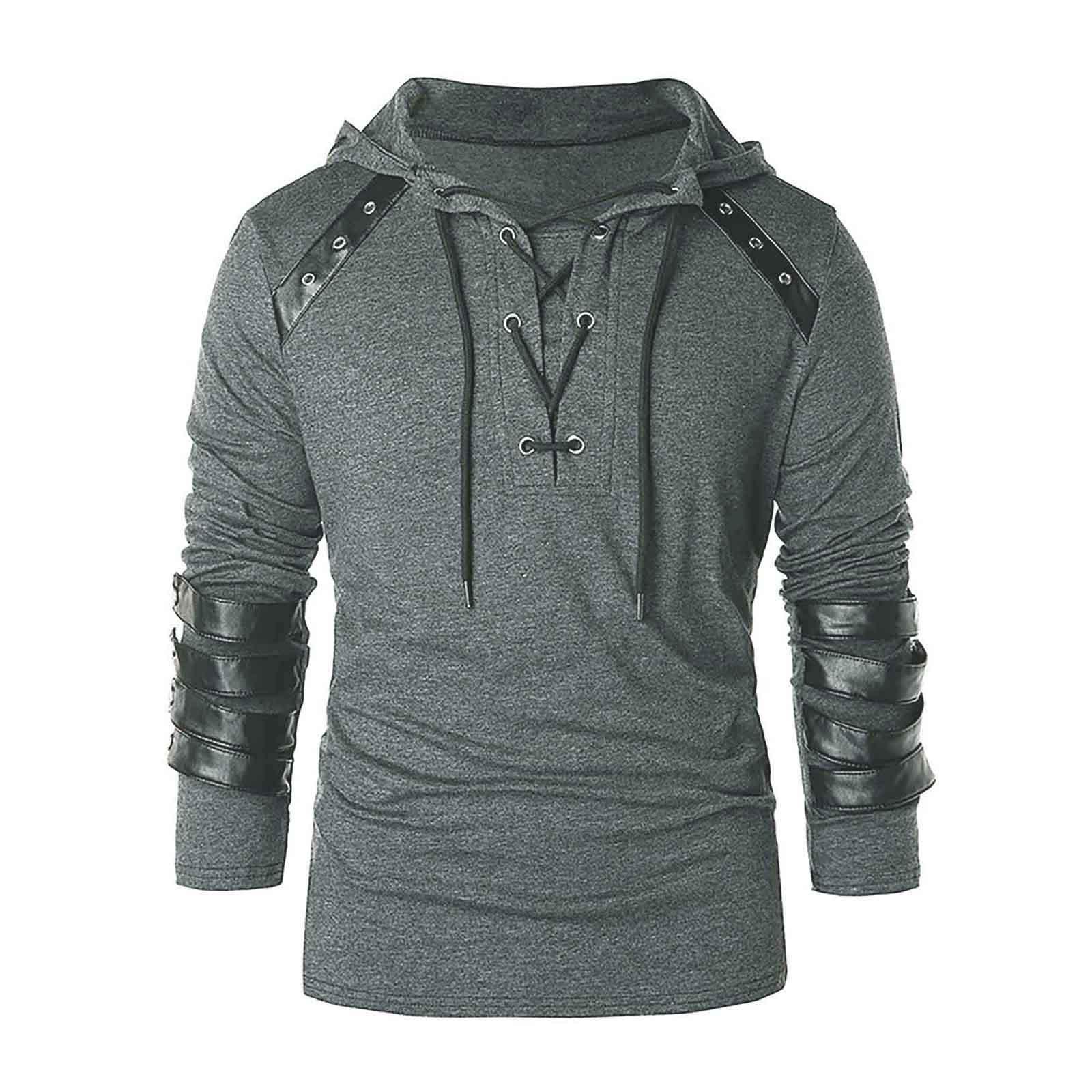 

Мужской готический повседневный свитер с длинным рукавом на Хэллоуин, свободный топ с капюшоном S