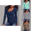 Elegant Autumn And Winter Long-sleeved Solid Color T-shirt V-neck Slim Bottoming Shirt