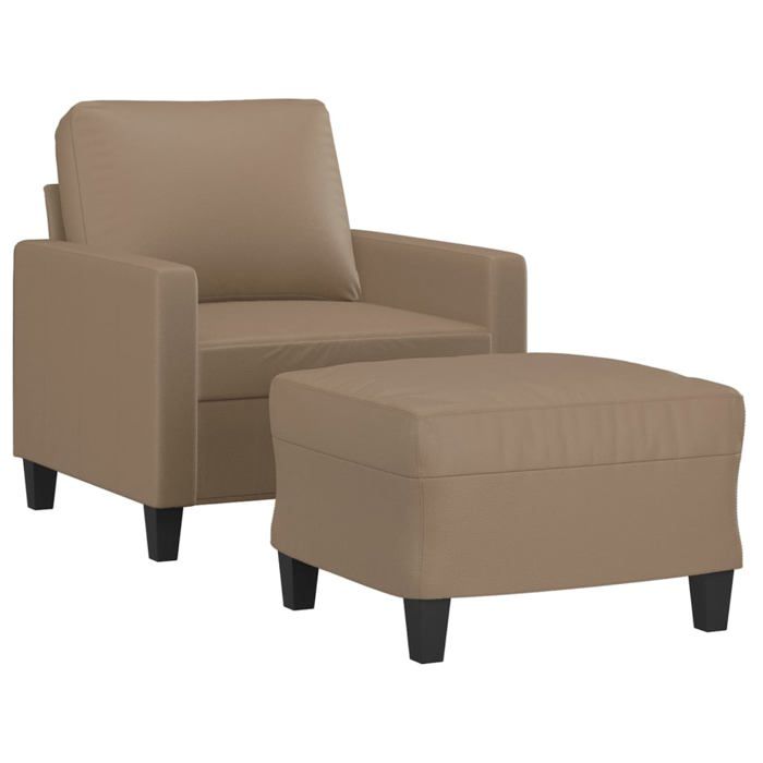 VidaXL Fauteuil avec repose-pied Cappuccino 60 cm Similicuir, canapé, fauteuil, fauteuil TV, canapé simple, siège, canapé 3201023