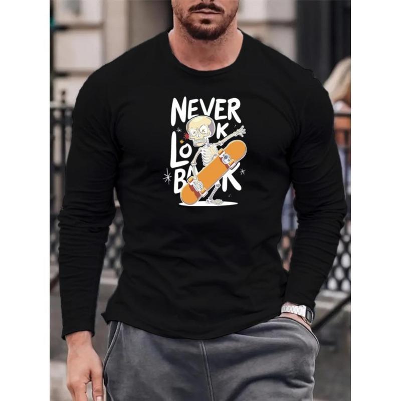 

Men s Oversized Long Sleeve T-Shirt, Modal-Lycra Mix, Solid Deep Blue, Loose Stretch Comfort Street Style XXL