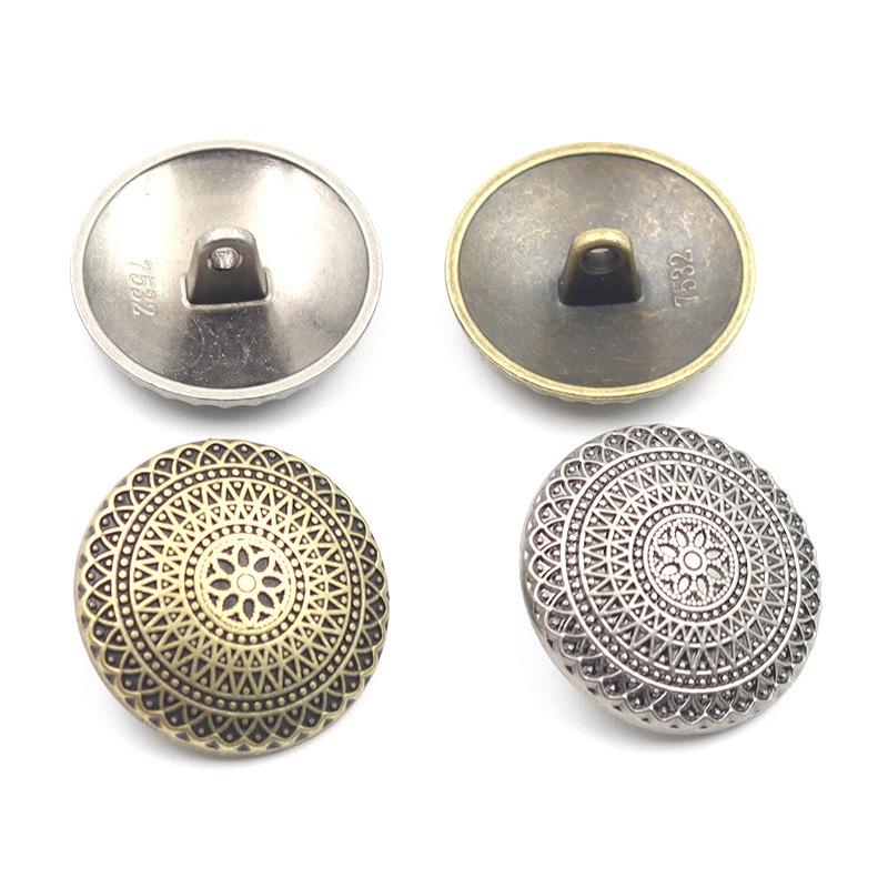 10pcs Round Shape DIY Shank Buttons Garment Accessories Button Crafts Metal Button Repair Sewing Alloy Suit Coat