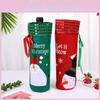 Adorable Christmas Wine Bottle Cover With Cartoon Style Embroidery And Festive Appeal