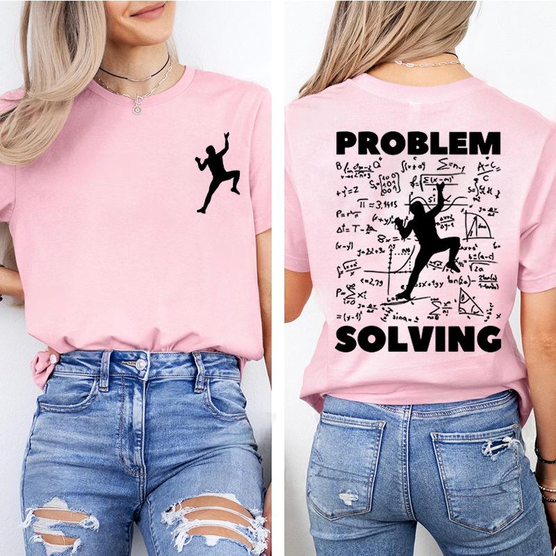 Casual European Fit Rock Climbing Graphic T-Shirt – Loose, Short Sleeve, Fashionable Top