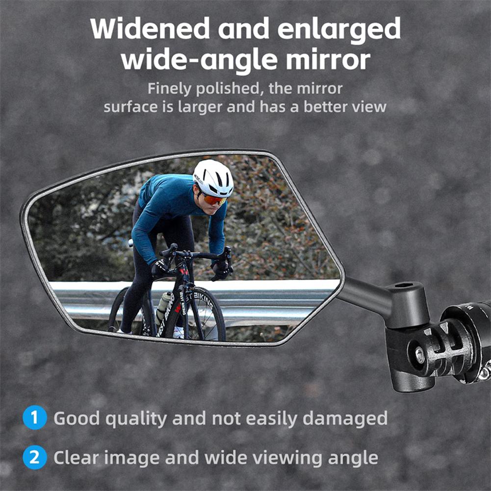 Bicycle Rearview Mirror Wide Adjustable Angle Bike Handlebar Rearview Mirror Bicycle Side Rearview