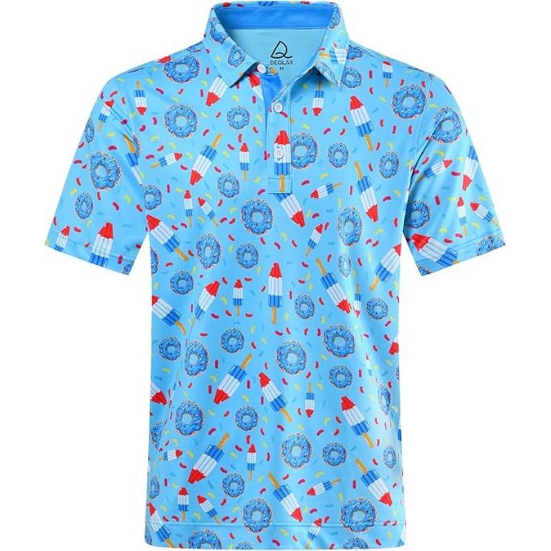 Short Sleeve POLO Shirt Button Solid Color Men's Sweatshirt