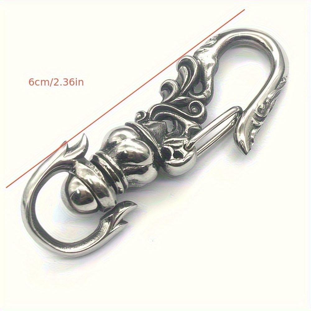 1PC Stainless Steel Punk Carabiner Keychain Womens Mens DIY Lobster Clasp Making Clips Key Hook