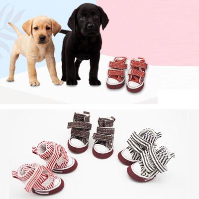 4 STÜCKE/Set Haustierschuhe Kreativer Denim Verstellbare Welpen Haustierhunde Stiefel Wasserdicht Schmutzabweisend Haustierbedarf Haustier