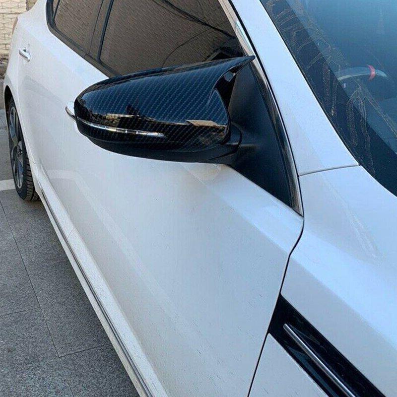Carbon Fiber Look OX Horn Door Wing Mirror Cover Cap Fits Kia Optima K5 2011-15