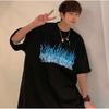 Men Short Sleeve T-Shirts Letter Graphic Print Half Sleeve Tshirts Pullover T-shirt Casual Tee Man Korean Casual Round Neck Retro Tops For