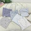 Lazy Print Sweet Plaid Shoulder Shopping Bag Leisure Commuter Canvas Bag Tote Bag