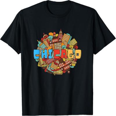 Chicago City State Illinois Downtown Urban Souvenirs T-Shirt
