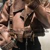 Large Lapel Fur Integrated Short Buckle Jacket Women's New Winter Thickened Loose Locomotive Clothing