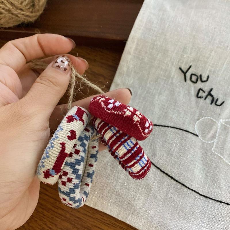 

4 Pcs/Set Elastic Hair Ropes Ethnic Pattern Hairband For Women High Ponytail Holder Scrunchies Rubber Band Hair Accessories A2