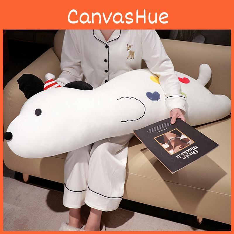 Long Dog Shaped Pillow Cute Animal Plush Bolster For Girls Bed Rest Lounge