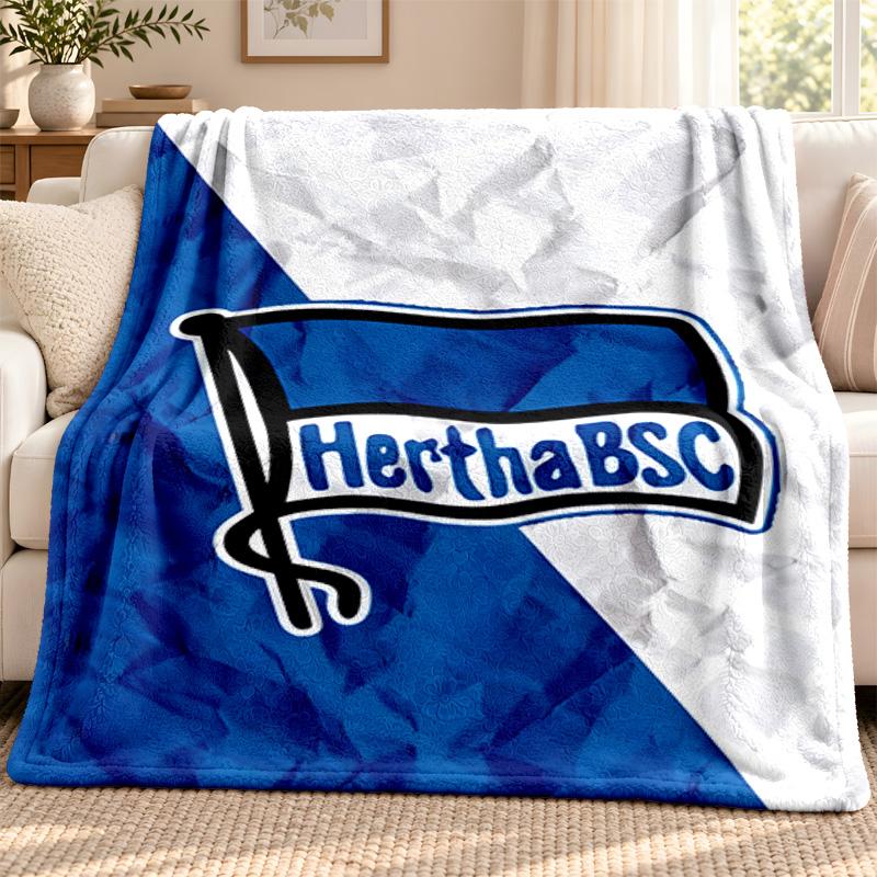 Hertha BSC Decke Flanelldecke Weiche Gemütliche Plüschdecke für Sofa Bett Leichte Heimdekoration Outdoor Camping