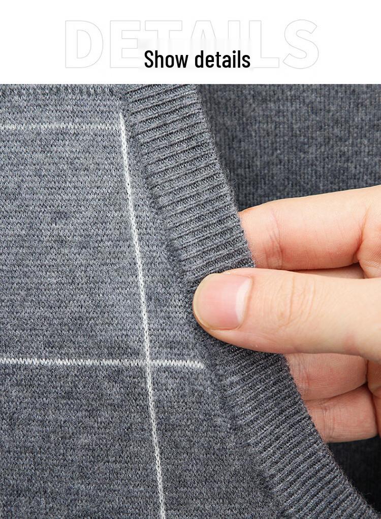 Hengyuanxiang Men's V-Neck Sleeveless Knitted Vest