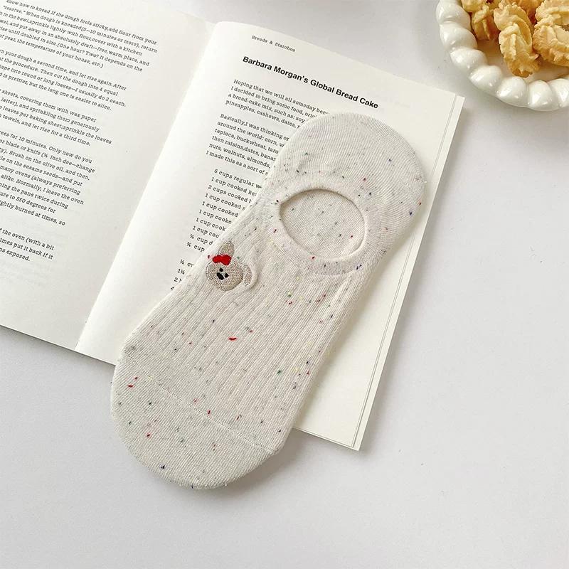 

New Women s Summer Thin Non-slip Low Cute Socks Ins Trendy Japanese Cute Animal Pattern Spot Yarn Kawaii Casual Low-Cut Socks One Size